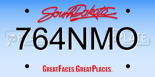 764NMO South Dakota License Plate
