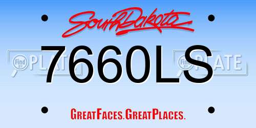 7660LS South Dakota License Plate