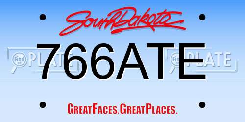 766ATE South Dakota License Plate