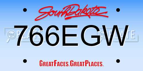 766EGW South Dakota License Plate