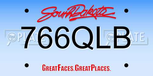 766QLB South Dakota License Plate