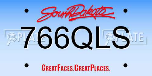 766QLS South Dakota License Plate
