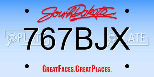 767BJX South Dakota License Plate