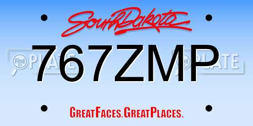 767ZMP South Dakota License Plate