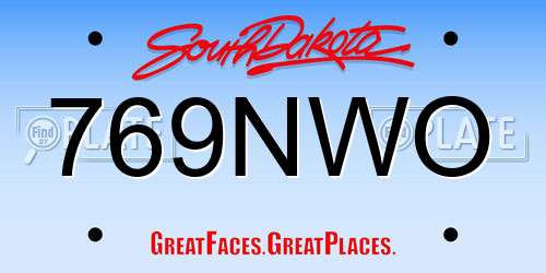 769NWO South Dakota License Plate