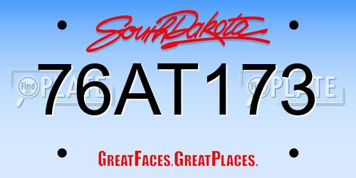 76AT173 South Dakota License Plate