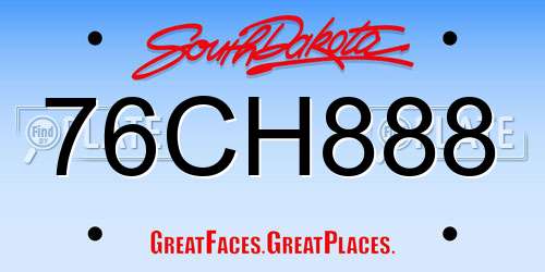 76CH888 South Dakota License Plate