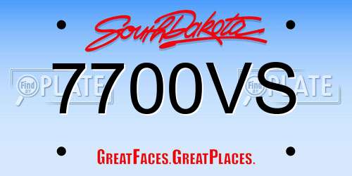 7700VS South Dakota License Plate