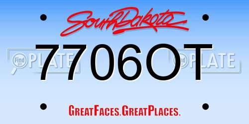 7706OT South Dakota License Plate