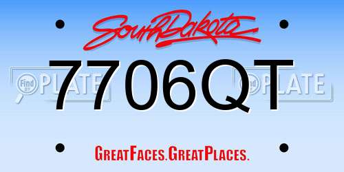 7706QT South Dakota License Plate