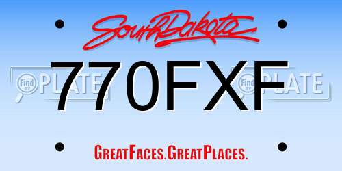 770FXF South Dakota License Plate