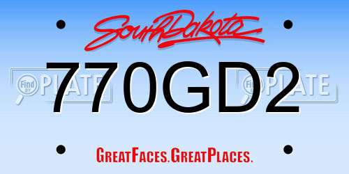 770GD2 South Dakota License Plate