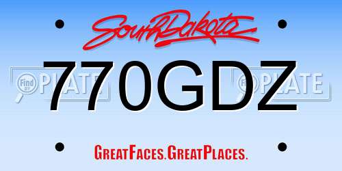 770GDZ South Dakota License Plate