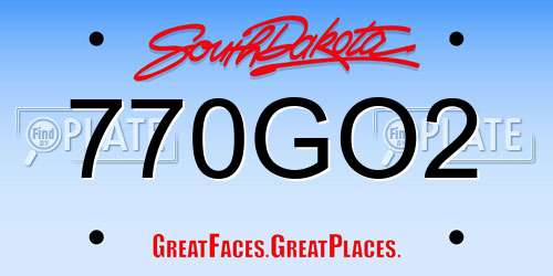 770GO2 South Dakota License Plate