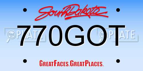 770GOT South Dakota License Plate