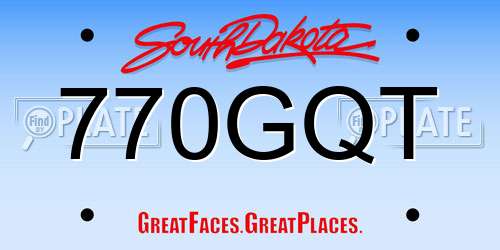 770GQT South Dakota License Plate