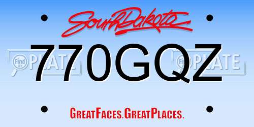 770GQZ South Dakota License Plate