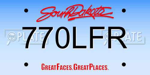 770LFR South Dakota License Plate