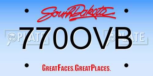 770OVB South Dakota License Plate