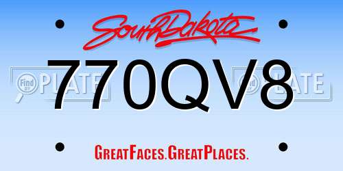 770QV8 South Dakota License Plate
