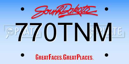 770TNM South Dakota License Plate