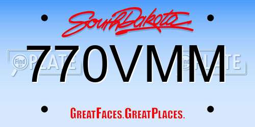 770VMM South Dakota License Plate