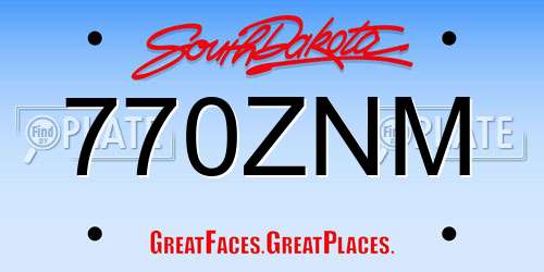 770ZNM South Dakota License Plate