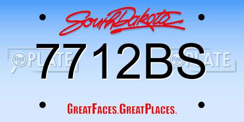 7712BS South Dakota License Plate