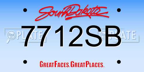 7712SB South Dakota License Plate