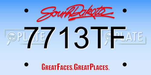 7713TF South Dakota License Plate