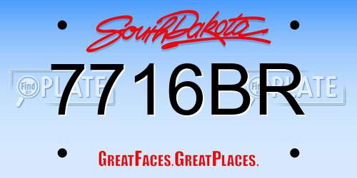 7716BR South Dakota License Plate