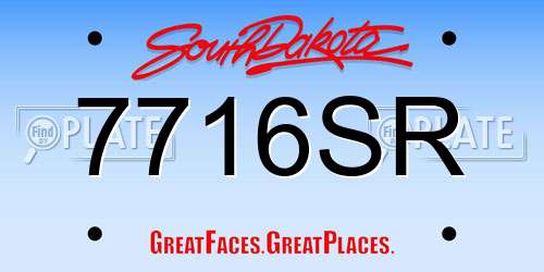 7716SR South Dakota License Plate