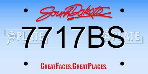 7717BS South Dakota License Plate