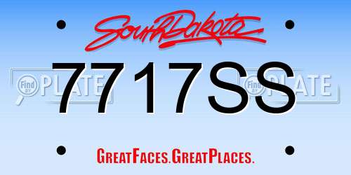 7717SS South Dakota License Plate