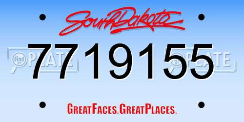 7719155 South Dakota License Plate
