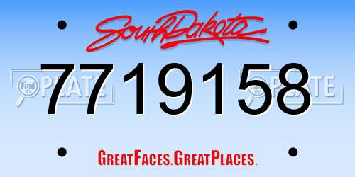 7719158 South Dakota License Plate