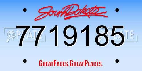 7719185 South Dakota License Plate