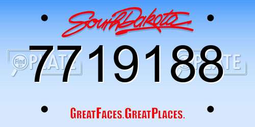 7719188 South Dakota License Plate