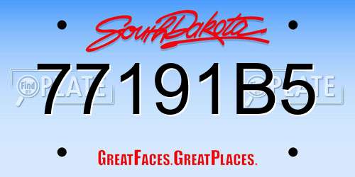 77191B5 South Dakota License Plate