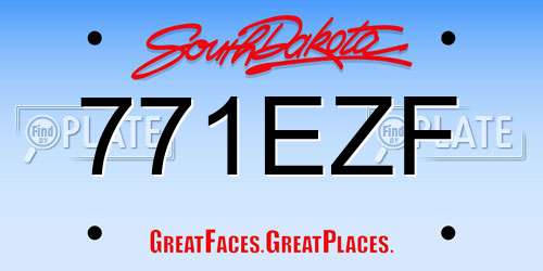 771EZF South Dakota License Plate