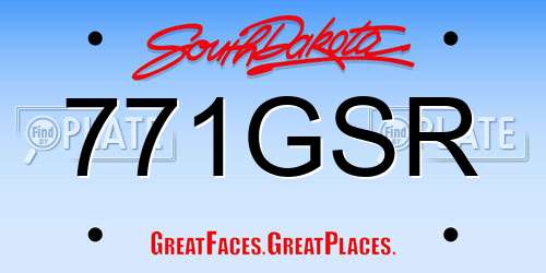 771GSR South Dakota License Plate