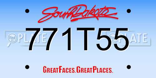 771T55 South Dakota License Plate