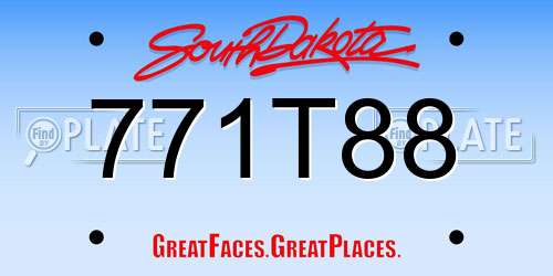 771T88 South Dakota License Plate
