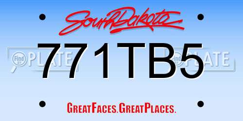 771TB5 South Dakota License Plate