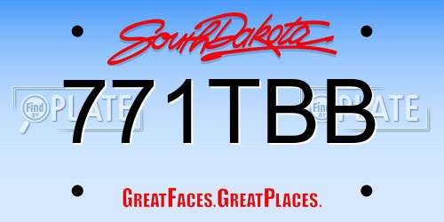 771TBB South Dakota License Plate