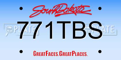 771TBS South Dakota License Plate