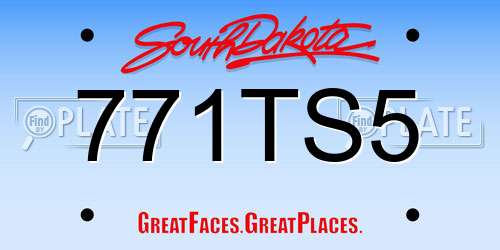 771TS5 South Dakota License Plate