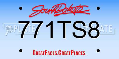 771TS8 South Dakota License Plate