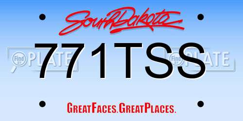 771TSS South Dakota License Plate