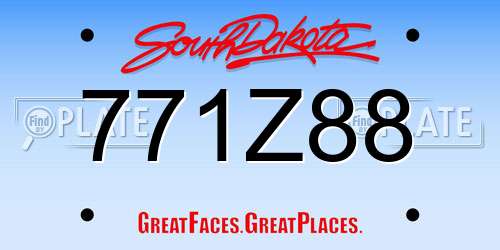 771Z88 South Dakota License Plate